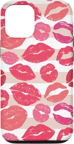 Vista 25 de iPhone 16 - Funda con diseño de beso y lápiz labial rosa