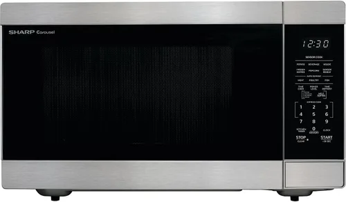 Vista 17 de SHARP Horno microondas para encimera con plato giratorio extraíble de 16.5 pulgadas, 1200 vatios, 2.2 pies cúbicos, acero inoxidable Acero