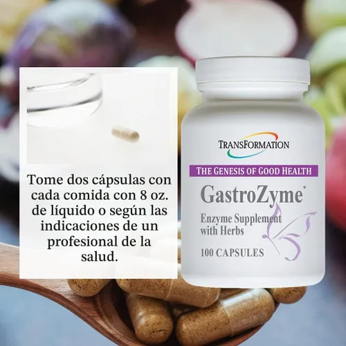 Vista 3 de TRANSFORMATION El génesis de la buena salud: suplemento digestivo gastrozimal, formulado exclusivamente con enzimas y hoja de papaya, a base