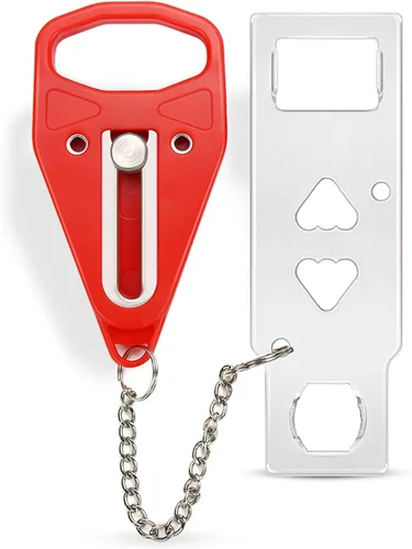 Vista 8 de Cerradura de puerta portátil, paquete de 4 cerraduras extra para mayor privacidad y seguridad en el hogar, hotel y apartamento, prevenir entrada