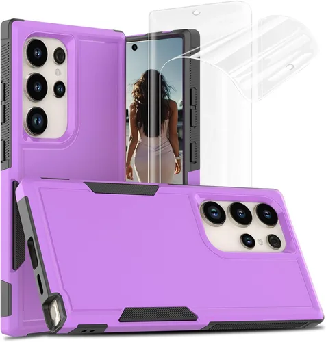 Vista 62 de Jeylly Funda para Samsung Galaxy S10 Plus S10+, ajuste delgado, doble capa, resistente, absorción de golpes, TPU con carcasa trasera de Negro