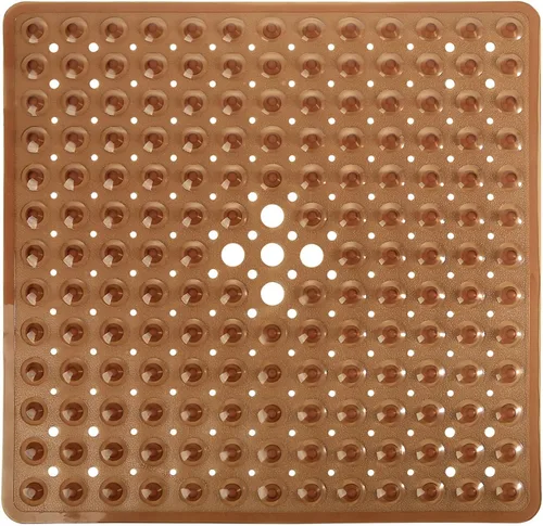Vista 14 de Yimobra Tapete para ducha antideslizante, 21 x 21 pulgadas, tapete cuadrado suave para ducha con ventosas y agujeros de drenaje, tapetes para baño