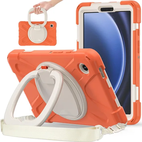 Vista 80 de 360 Rotation Case for Galaxy Tab ActivePro/Tab Active4 Pro/Active 5 Pro 10.1" Sturdy Cover Rotate Ring Stand Shoulder Carrying Strap Hand Strap