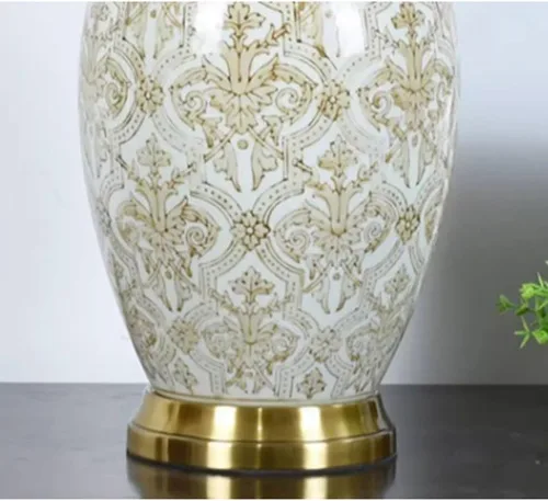 Vista 5 de Lamp for Desk Retro Ceramic Table Lamp Villa Living Room Large Side Table Corner Lamp Study Bedroom Bedside Lamp Desk Lamps for Home Office(Push