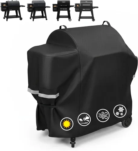 Vista 28 de Cubierta de parrilla Utheer para ahumador vertical de gas Pit Boss 3-Serie, cubierta impermeable anti-UV de 600D de longitud completa y resistente