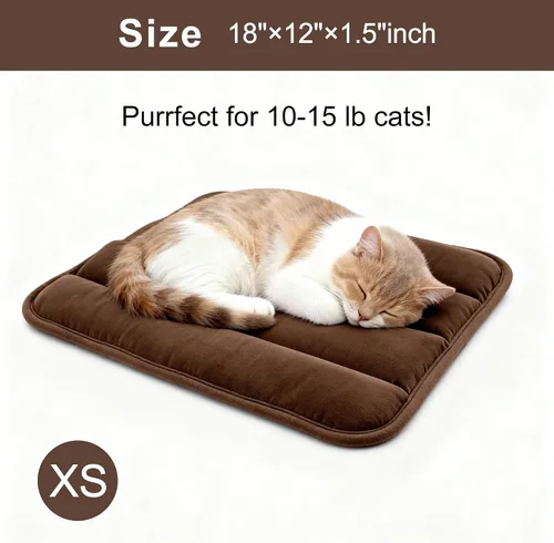 Vista 3 de Tapete de cama para perro, almohadilla reversible para jaula de perro con alfombrilla lavable y espuma suave, cama plana para mascotas para perros
