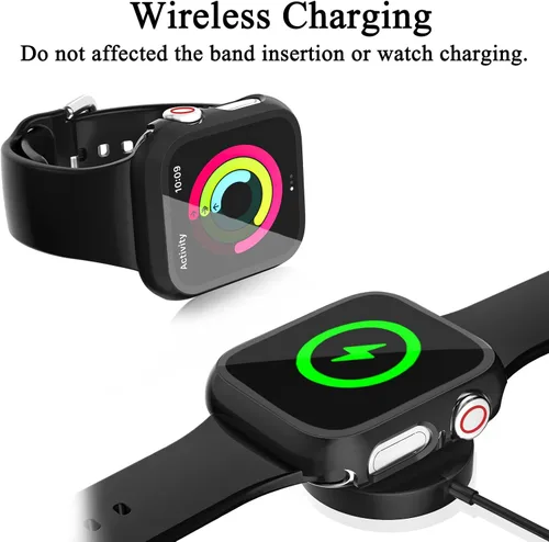 Vista 5 de Paquete de 12 fundas compatibles con Apple Watch de 1.575 pulgadas SE 3 SE 2 Series 6 5 4 SE con protector de pantalla de vidrio templado