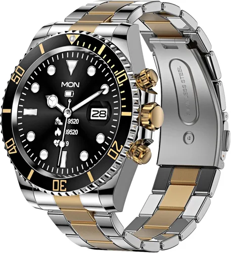 Vista 8 de findtime Reloj inteligente para teléfonos Android, contestar hacer llamadas, recordatorio de SMS, reloj inteligente compatible con iPhone