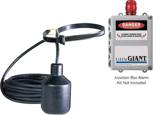 Vista 4 de Little Giant CFST Interruptor Flotante de Control de 115/230 Voltios (Sin Enchufe) para Paneles de Control y Alarmas con Cable de 20 Pies, Negro