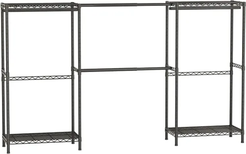 Vista 7 de SINGAYE Perchero portátil para armario, perchero resistente, sistema de organización y almacenamiento para colgar ropa, perchero ajustable