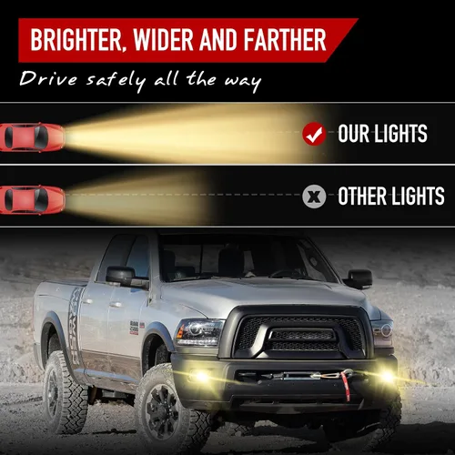 Vista 6 de Luces antiniebla compatibles con Dodge Ram 1500/2010-2018 Dodge Ram 2500 3500 2009-2012 1 par de faros antiniebla para parachoques delantero