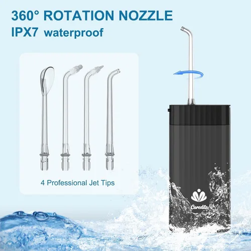 Vista 5 de Irrigador de Agua Portátil para Dientes, Boquillas de Irrigador de Agua de Viaje, Mini Irrigador Oral Inalámbrico Recargable con Tanque de Agua