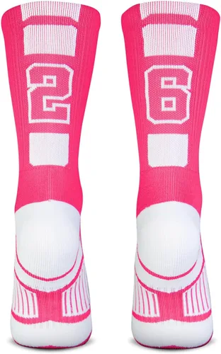 Vista 51 de ChalkTalkSPORTS Calcetines de equipo personalizados - Calcetines con números rosados Elige tu número