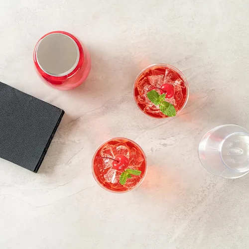 Vista 9 de Restaurantware RW Base - Vasos de fiesta de 8 onzas, 20 vasos de chupito desechables, con borde enrollado, vaso de cóctel de plástico transparente
