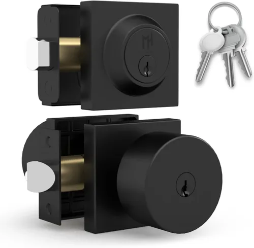 Vista 10 de Mega Handles - Cerradura de cerrojo SUANA I Cerradura de entrada - Cerradura de cerrojo cuadrada de alta resistencia para puertas zurdas o diestras