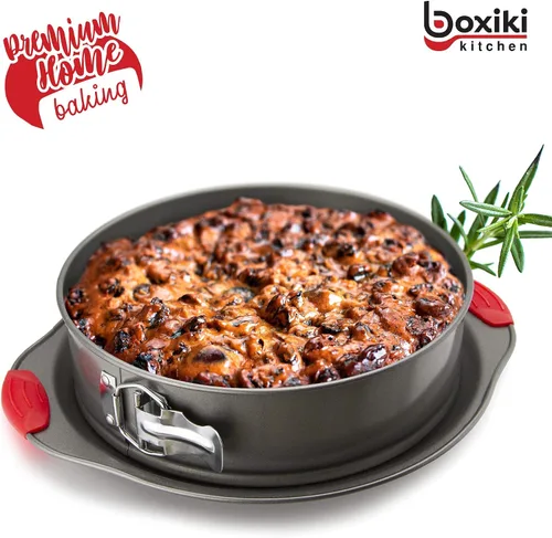 Vista 8 de Boxiki Kitchen Juego de hornear premium: sartén de pan de plátano de acero antiadherente y molde desmontable de 10 pulgadas con revestimiento fácil