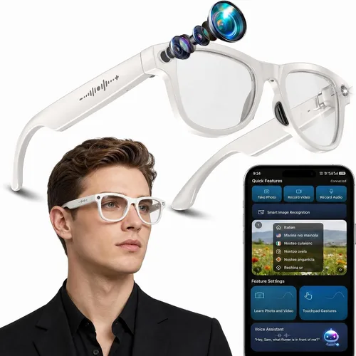 Vista 11 de Nuevas gafas inteligentes AI con cámara, gafas de grabación de video 8MP 4K