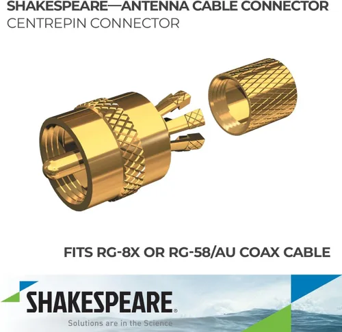 Vista 2 de Shakespeare 3003.4061 PL-259-CP-G Marine Center Pin Conector, Oro
