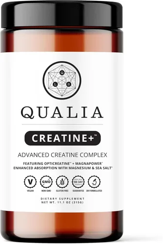 Vista 8 de Qualia Creatine Complejo Avanzado de Creatina 2 Fuentes + Magnesio Absorción Optimizada Rendimiento Muscular, Función Cerebral