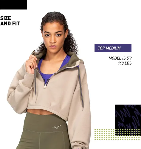 Vista 6 de Mizuno Women's Ronda Rousey Reputation Cropped Zip-up Hoodie