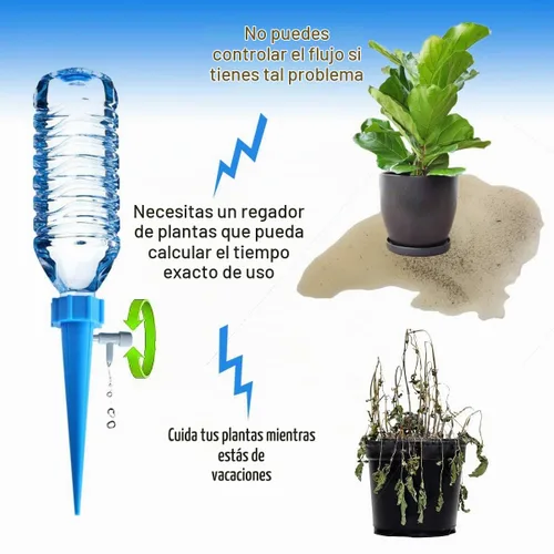 Vista 4 de Paquete de 24 picos de riego automático para plantas, dispositivos de riego automático para plantas, sistema de agua con válvula de control