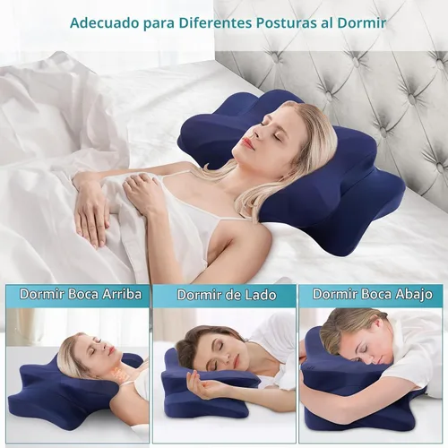 Vista 8 de DONAMA - Almohada cervical para cuello y hombros, almohada de espuma viscoelástica con contorno, almohada ergonómica de apoyo para el cuello