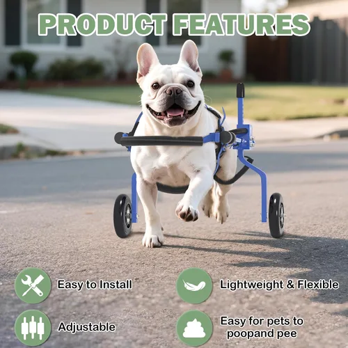 Vista 5 de Silla de ruedas para perros para patas traseras, carritos ajustables para perros con ruedas para patas traseras discapacitadas, tipo remolque