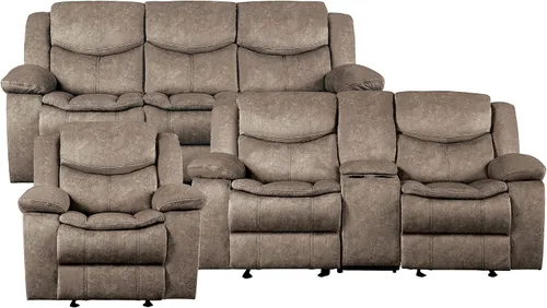 Vista 11 de Lexicon Bay - Juego de sofá reclinable manual, 2 piezas, color negro