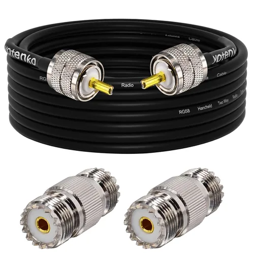 Vista 41 de Cable de puente PL259 de 1 pie - Cable coaxial RG58 de 15 pulgadas corto 50 ohmios coaxial para medidor SWR radio de radioaficionado radio CB