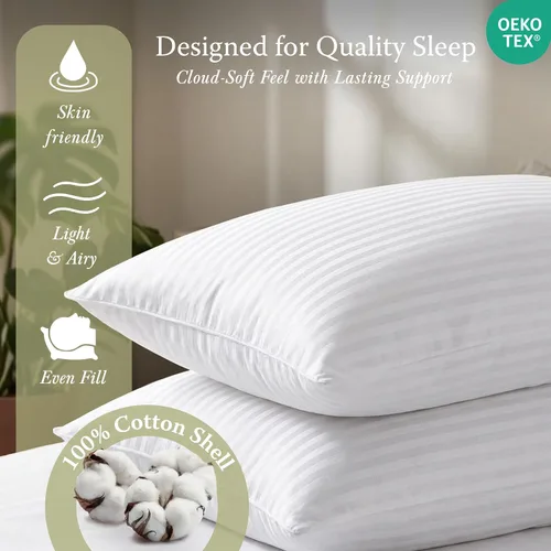 Vista 2 de Threadmill Almohadas de cama suaves tamaño estándar paquete de 2 Almohadas de cama de refrigeración alternativas al plumón para dormir Almohadas