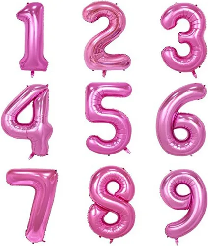 Vista 4 de Globo rosa del número 2, 40 pulgadas Globo número 2