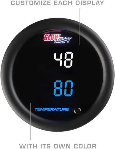 Vista 5 de GlowShift Kit de medidor de temperatura dual digital de 10 colores de 302.0 °F, para refrigerante de agua, aceite, temperatura de transmisión