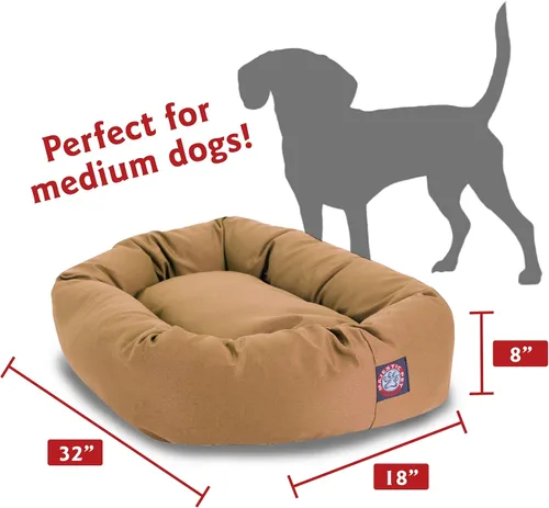 Vista 2 de Majestic Pet Products - Cama en forma de bagel para perro, color caqui, 32 pulgadas