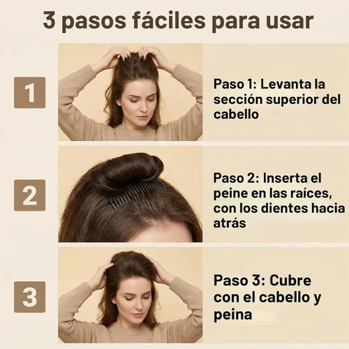 Vista 5 de 1 pieza de moño para el cabello para mujer, clip invisible para el cabello, base de volumen, esponjoso, almohadilla de pelo de princesa, accesorios