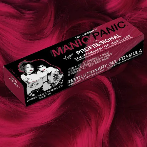 Vista 3 de Manic Panic Tinte de gel semipermanente de terciopelo rojo cereza profesional, color rojo cereza brillante, brilla bajo la luz negra, dura más de 40