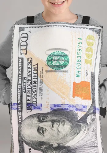 Vista 2 de Disfraz de Billete de 100 Dólares para Niños Multicolor