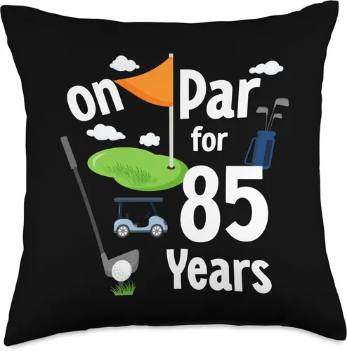 Vista 4 de On Par 85th Birthday Golf Player Theme 85 Year Old B-Day Throw Pillow, 16x16, Multicolor