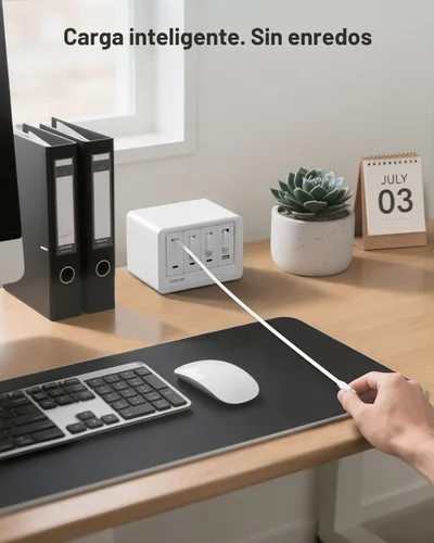 Vista 9 de Gitryin Estación de carga de escritorio 12 en 1 con 3 cargadores retráctiles tipo C y 1 cargador Lightning, concentrador de carga USB-C de 160 W