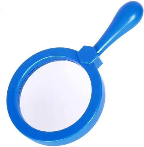 Vista 8 de Lupa de mano para niños con soporte, lupa de lectura para juegos de exploración, juguete para niños de 3 años en adelante, lupa de aumento 5X (azul)