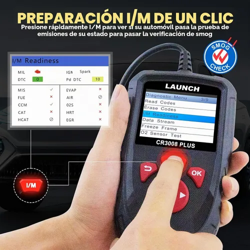 Vista 4 de LAUNCH Escáner Profesional OBD2 Herramienta de Diagnóstico CR3008 Plus, I/M de Una Tecla, Lector de Códigos con Actualización de por Vida, Lector