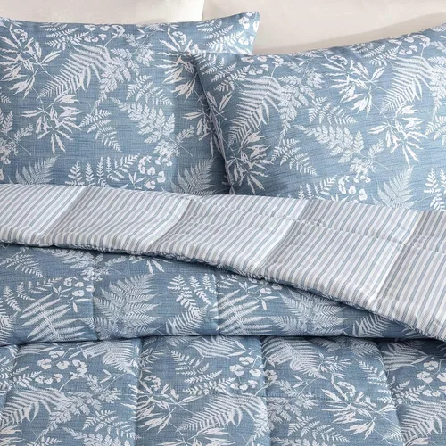Vista 6 de Eddie Bauer - Juego de edredón individual, ropa de cama reversible suave con funda a juego, juego de ropa de cama lujosa inspirada en flores Helecho