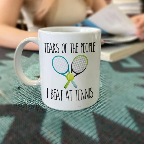 Vista 2 de Tears of The People - Taza divertida de jugador de tenis, regalos para mujeres y hombres, jugadores deportivos, regalos sarcásticos