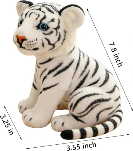 Vista 2 de GUDVES Tiger Tale Toys - Peluche de tigre blanco de 7.8 pulgadas, bonito y realista regalo para niños