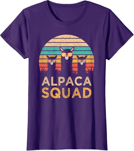 Vista 14 de Divertidas gafas de sol de escuadrón de alpaca Cool Alpacas Vintage Gift T-Shirt, Negro, S