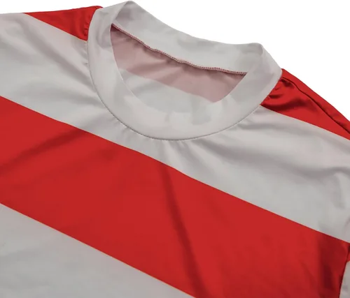 Vista 6 de BEEBY Conjunto de 3 piezas de camiseta divertida de manga larga a rayas rojas y blancas para hombre
