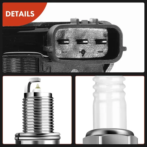 Vista 8 de A-Premium 2 bobinas de encendido y 4 bujías de iridio compatibles con Mitsubishi Outlander 2003, Mirage 1997-2002, Lancer 2002-2007, Eclipse
