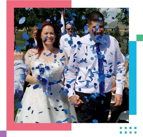 Vista 4 de Ultimate Confetti, Círculos de confeti biodegradables azul bebé, resistentes al fuego y caída lenta, confeti de papel de seda redondo para uso