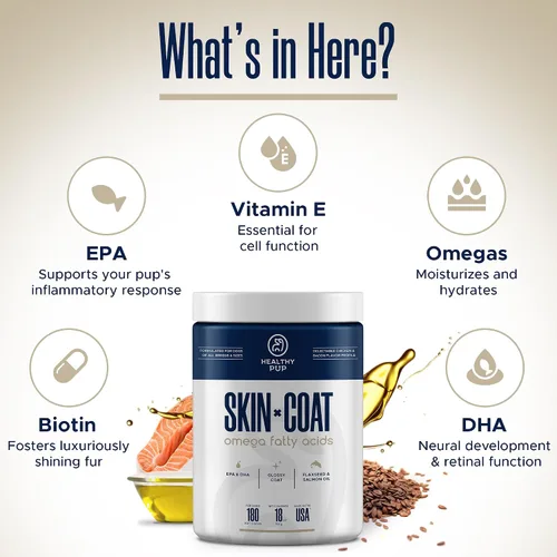 Vista 3 de Suplementos de aceite de pescado para perros – 180 deliciosas golosinas masticables – Aceite de salmón rico en Omega 3, EPA, DHA, biotina y vitamina