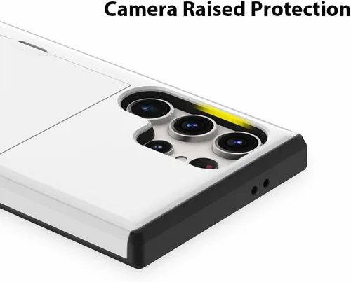 Vista 5 de ZIYE Funda tipo cartera para Galaxy S24 Ultra 5G con tarjetero - Blanco