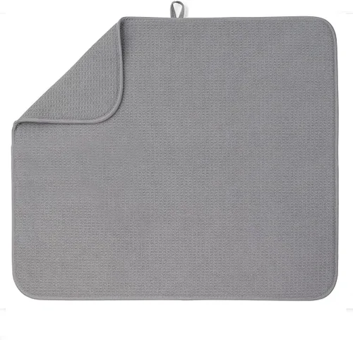 Vista 9 de Bellemain Tapete XXL para platos de 24 x 17 pulgadas (el tapete más grande) de microfibra, súper absorbente (gris)
